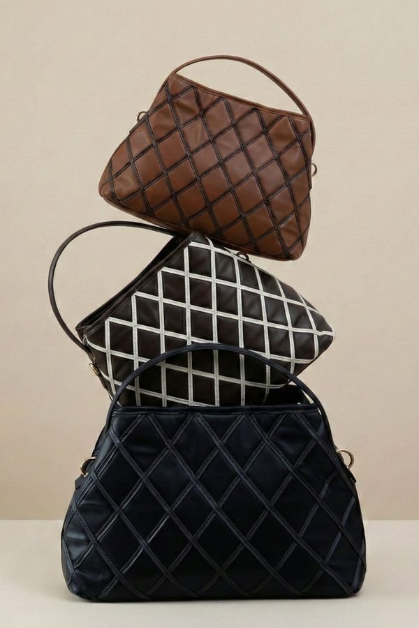 bolso piel vegana rombos NOCO en tres colores