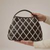 bolso piel vegana rombos chocolate NOCO