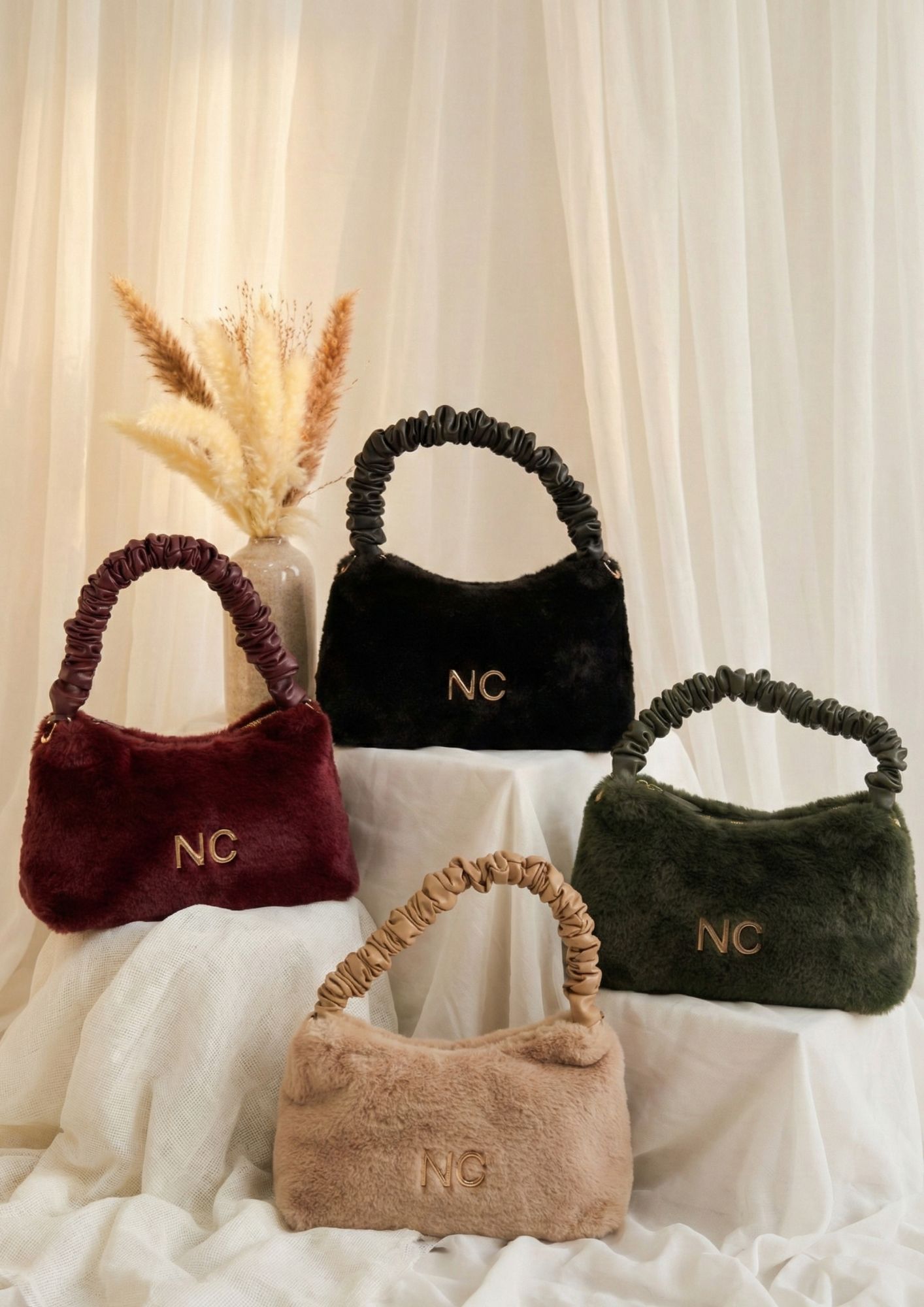 Bolso suave y elegante para otoño invierno Bolso baguette con correa bandolera cruzada en cuatro colores
