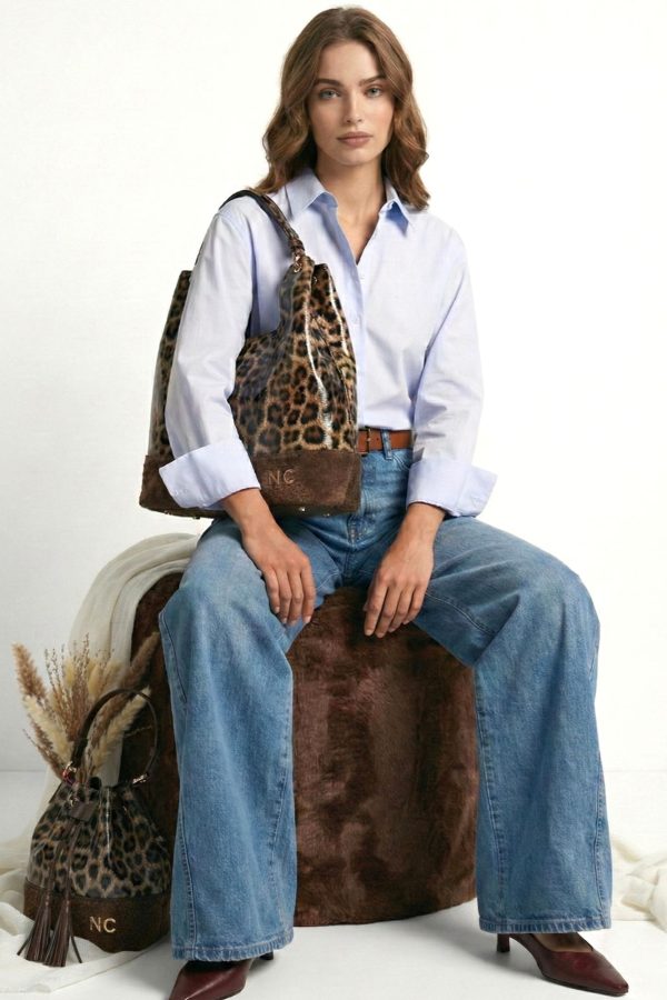 Bolso animal print efecto cuarteado