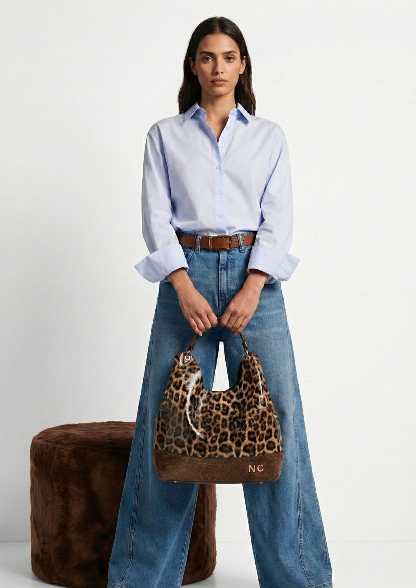 Bolso moderno animal print mujer marron Bolso hobo amplio estampado animal leopardo