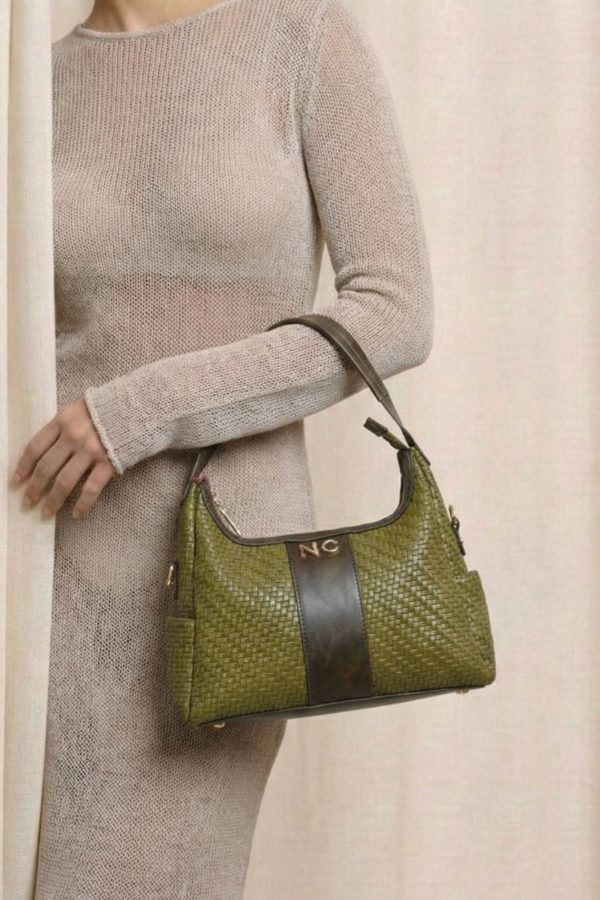 Bolso verde kaki elegante y cómodo
