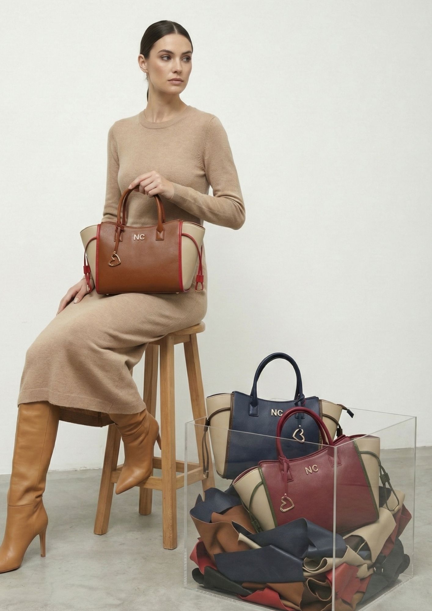 Bolso amplio y elegante mujer tres colores Diseño sofisticado shopper NOCO