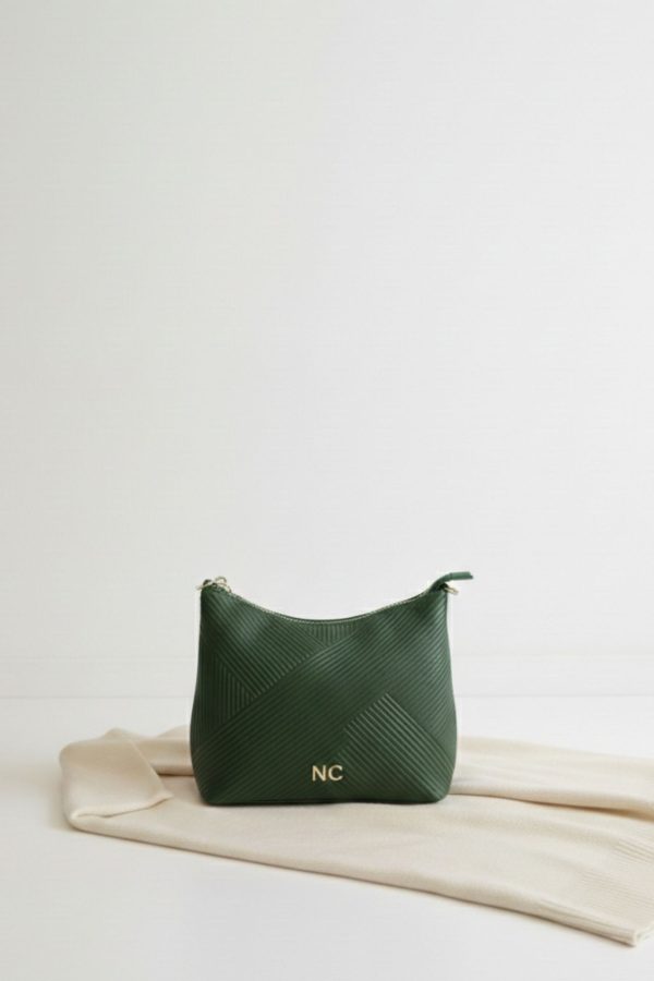 Bolso hobo grabado para mujer verde