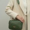 Bolso elegante piel sintética grabada verde