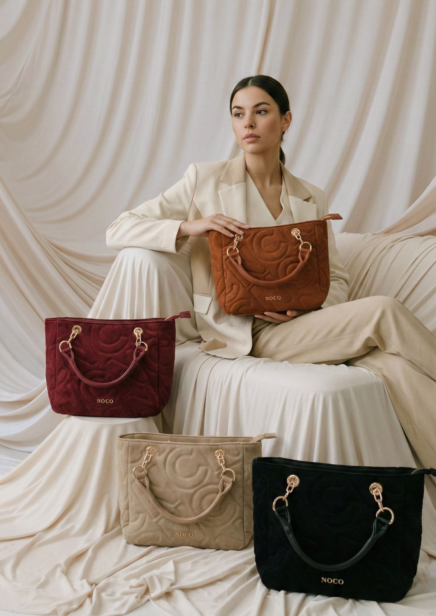 Bolso mini tote antelina NOCO Bolso elegante con correa bandolera