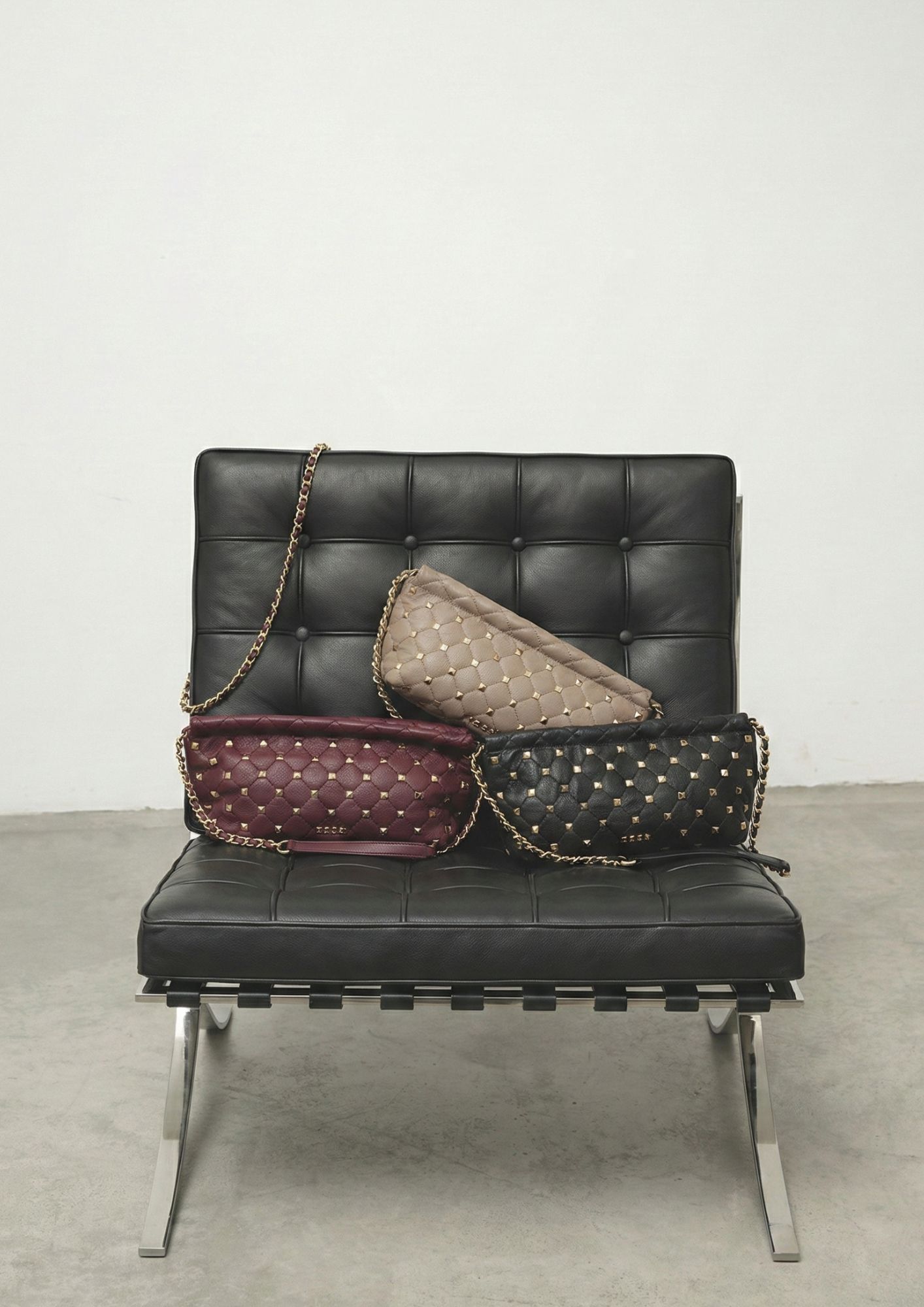 Bolso coqueto con doble cadena hombro Baguette alargado elegante mujer