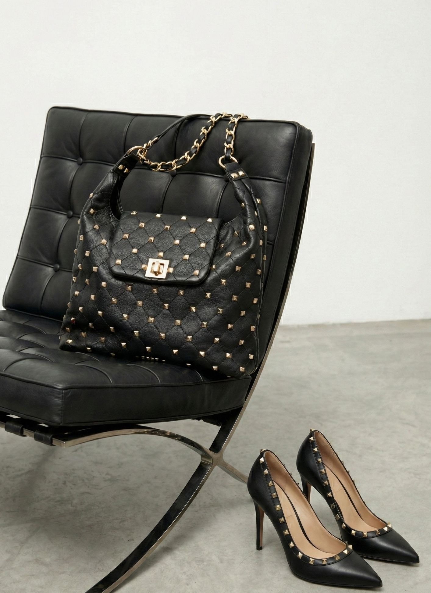 Diseño moderno bolso cadena hombro negro Bolso tipo bolsa elegante NOCO