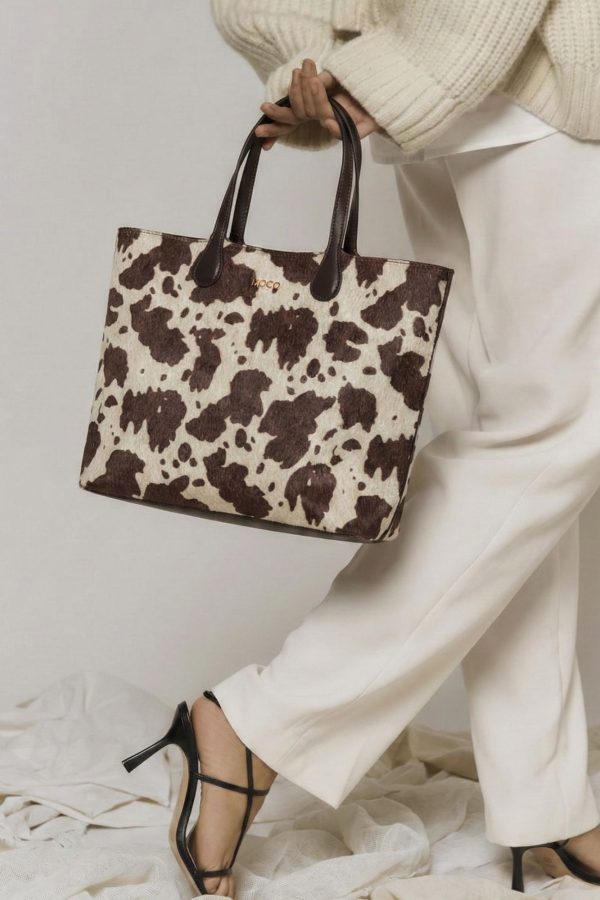Bolso grande efecto pelo de potro animal print
