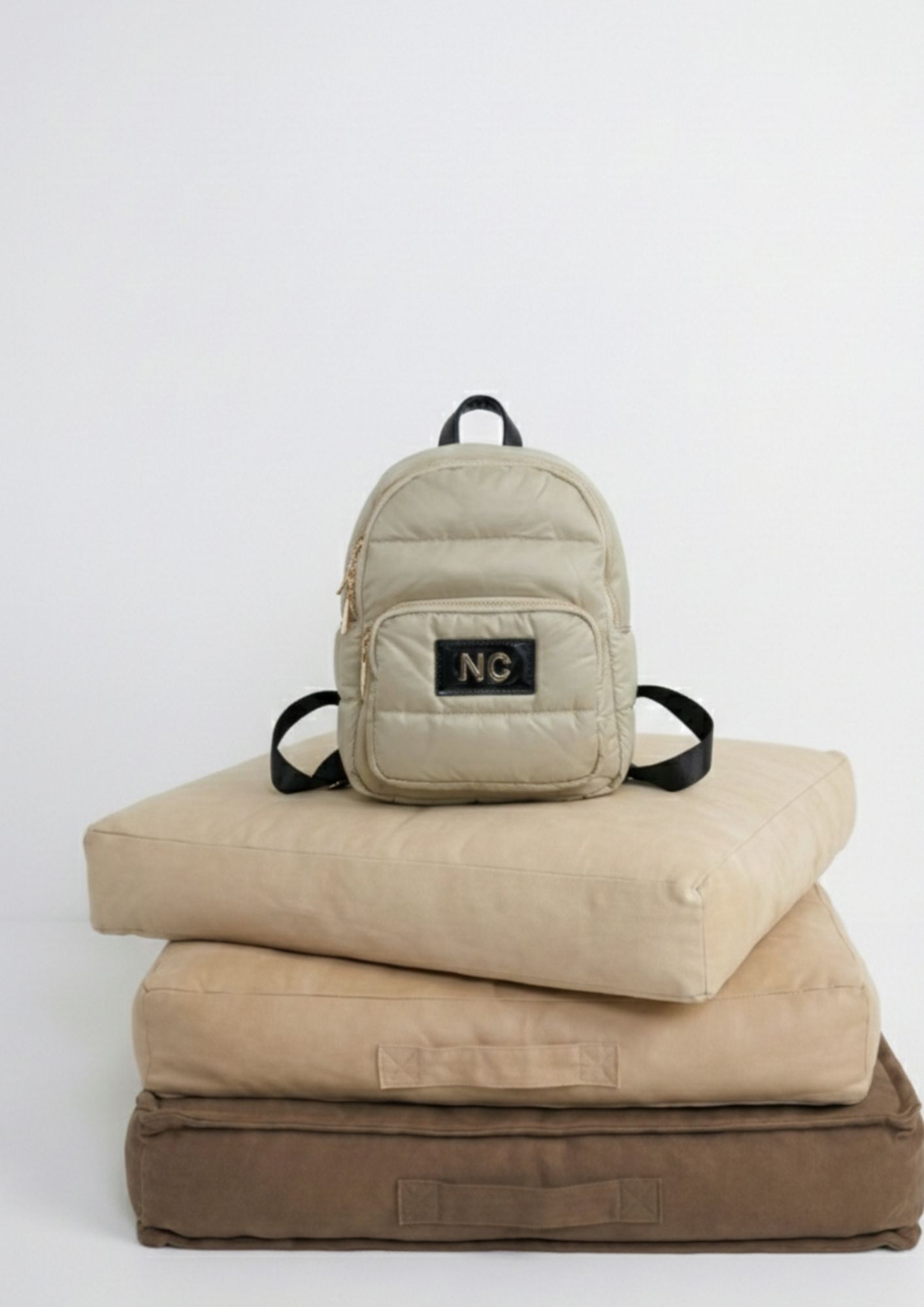 Mochila impermeable mediana NOCO beige Mochila cómoda para diario y viajes beige