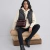 Bandolera acolchada ultraligera para mujer granate