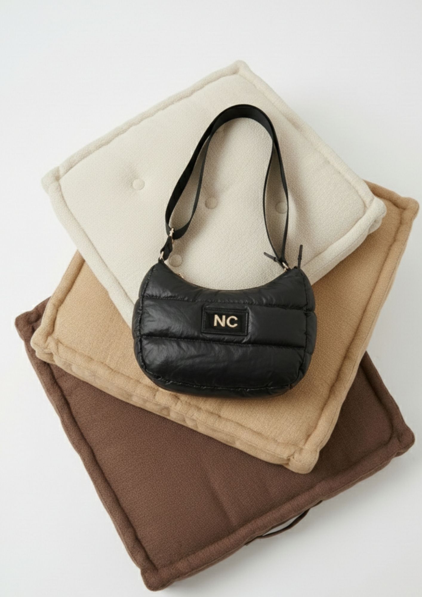 Bolso cómodo y funcional para diario negro Bandolera impermeable de gran capacidad negro