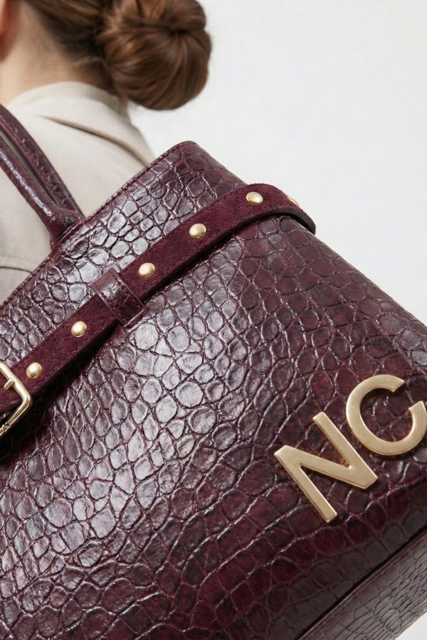 Long shoulder bag cocodrilo mujer
