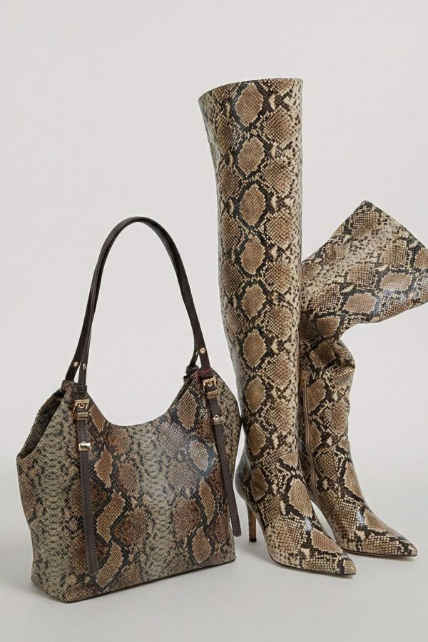 Tote moderno estampado serpiente