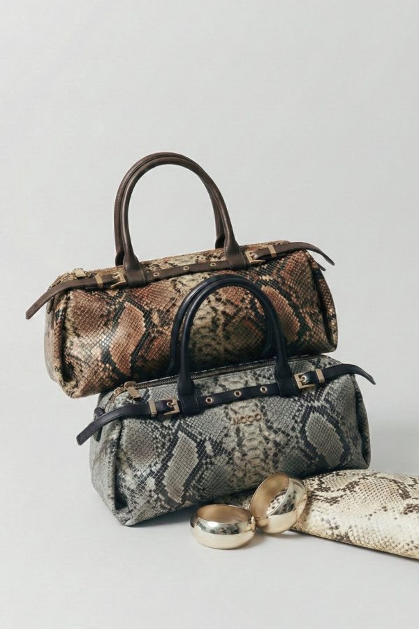 Bolso baguette snake print mujer