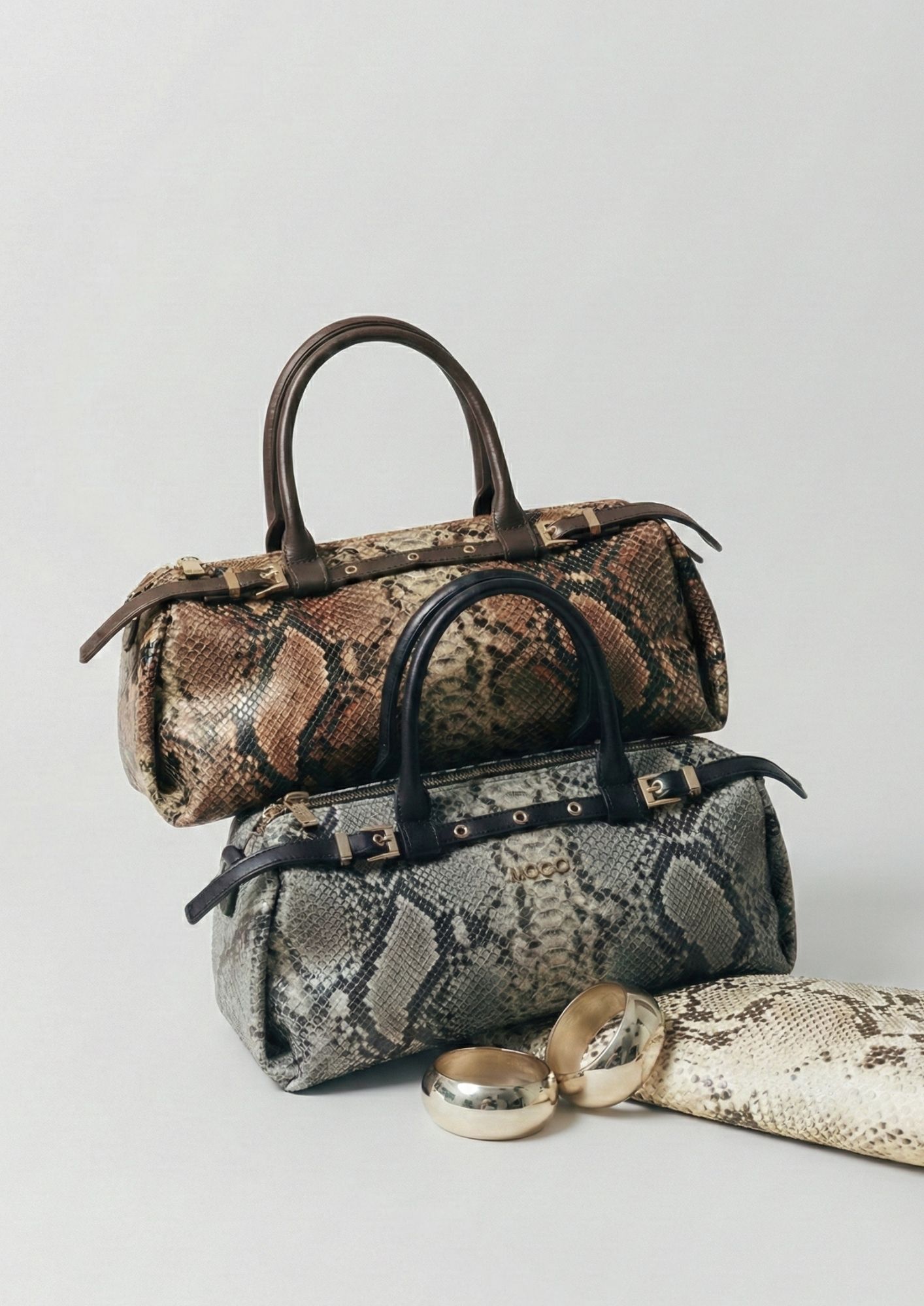 Baguette estampado serpiente NOCO Bolso baguette snake print mujer