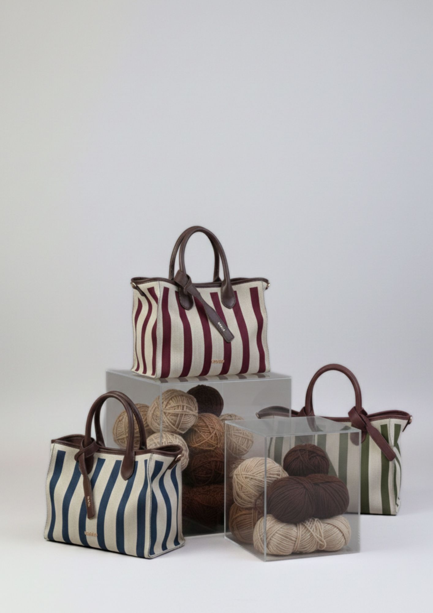 Bolso mediano con correa bandolera Bolso tejido knit estructurado NOCO en tres colores