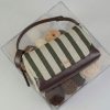 Bandolera rayas verdes con detalles chocolate