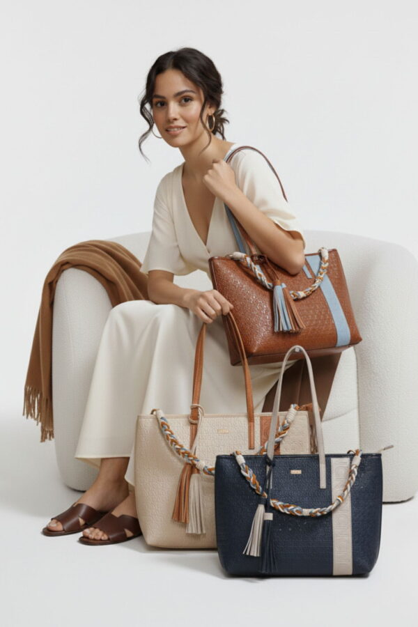 Bolso shopper tricolor Noco