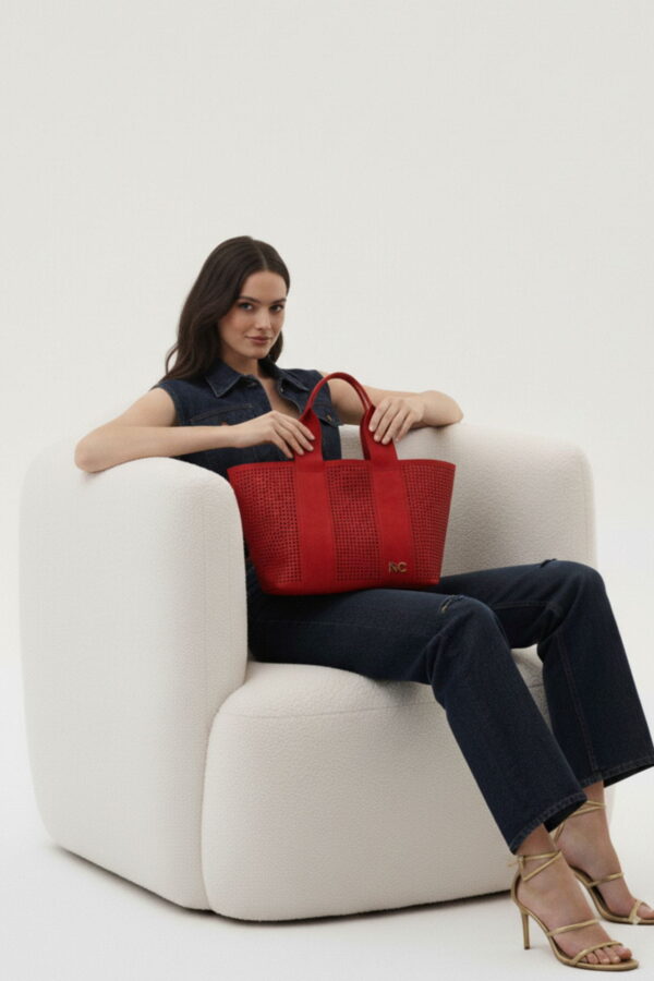 Bolso shopper antelina calada Noco