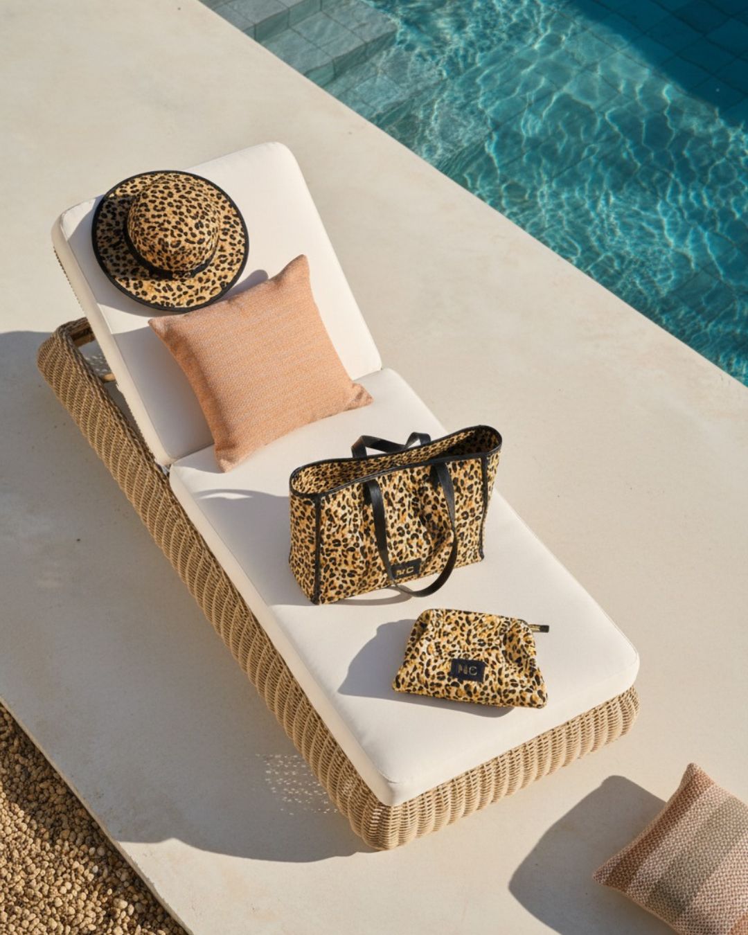 Sombrero rafia leopardo Sombrero Noco ideal para playa o paseo en rafia combinado con leopardo