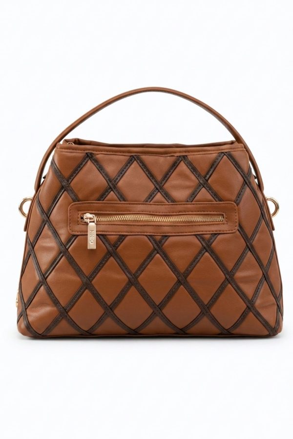 Parte trasera bolso piel vegana rombos camel
