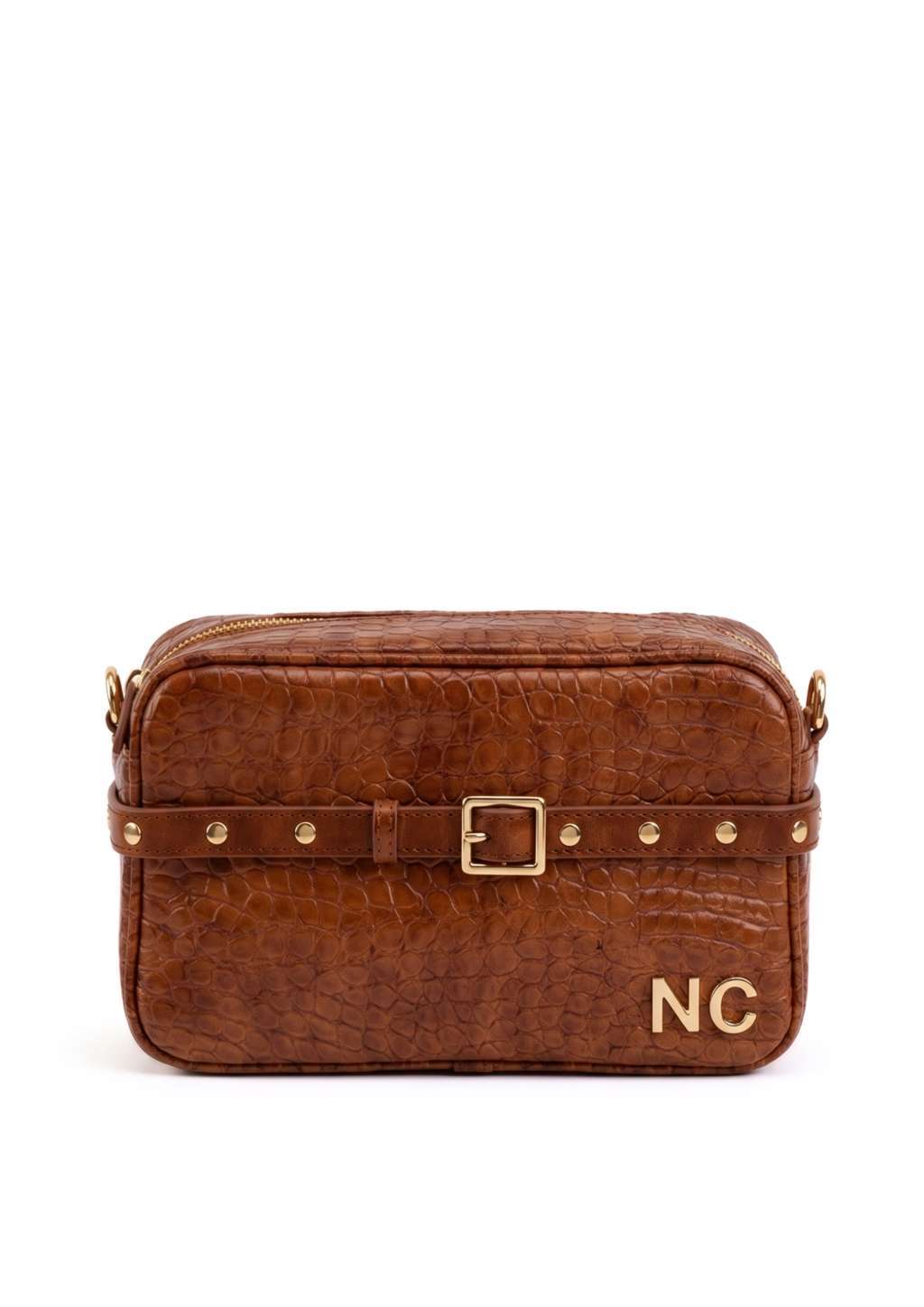 Bolso rectangular elegante NOCO Bandolera cocodrilo mate para mujer camel