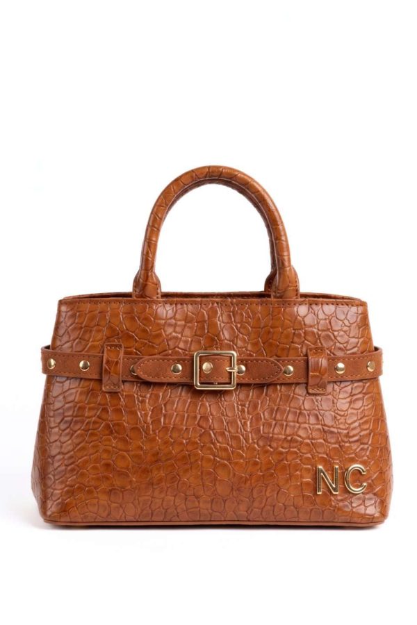 Mini tote cocodrilo mate para mujer