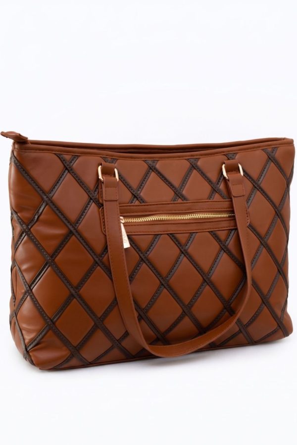 Detalle trasero Bolso shopper piel vegana rombos