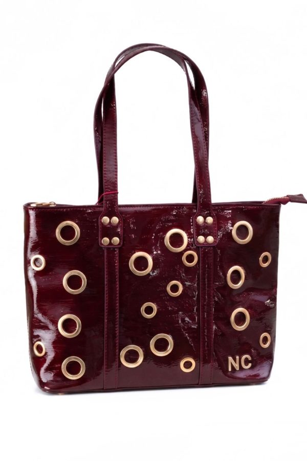 Bolso shopper grande con logo NC dorado