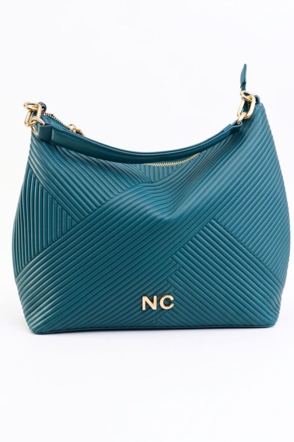 Bolso de hombro elegante y amplio azul