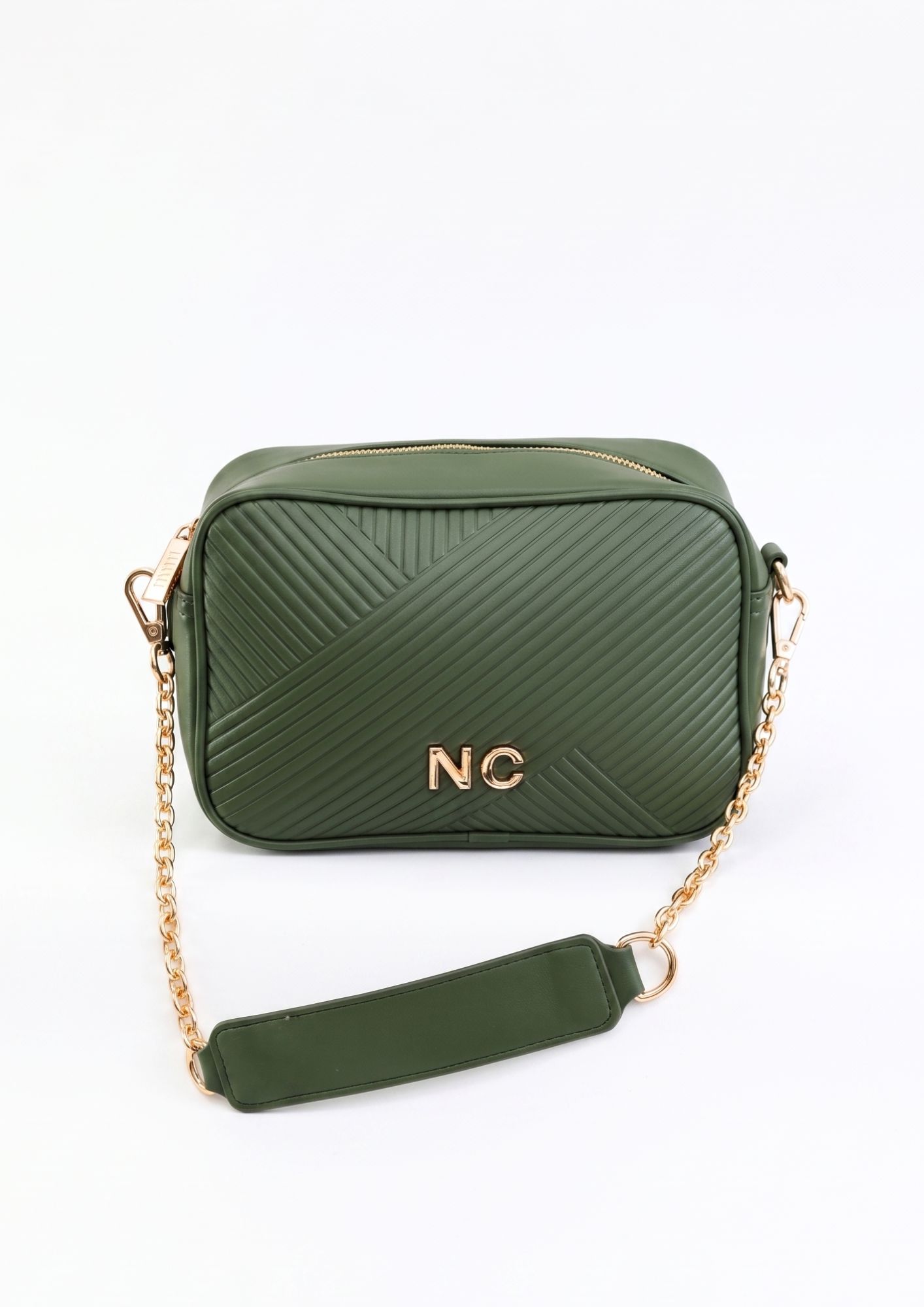 Bandolera rectangular grabada para mujer Bandolera rectangular grabada para mujer verde