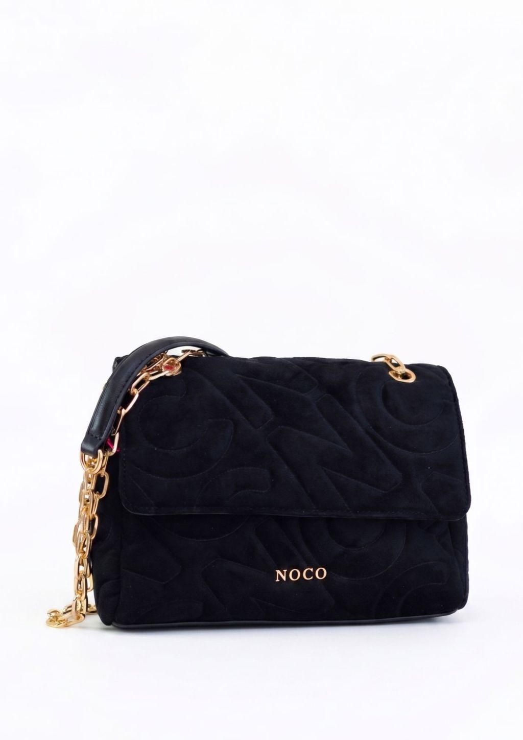 Bandolera solapa antelina para mujer negro Bolso negro sofisticado NOCO