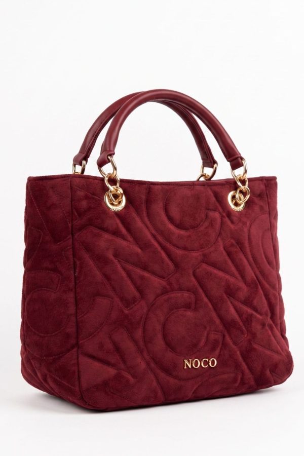 Mini tote antelina para mujer granate