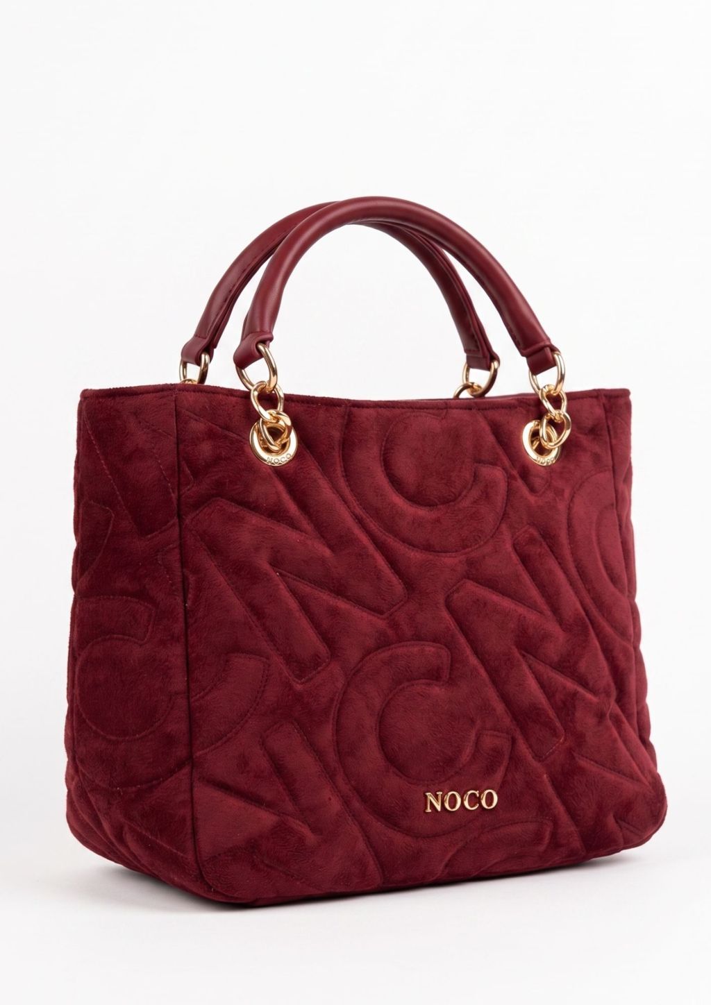 Bolso pequeño NC bordado en relieve granate Mini tote antelina para mujer granate