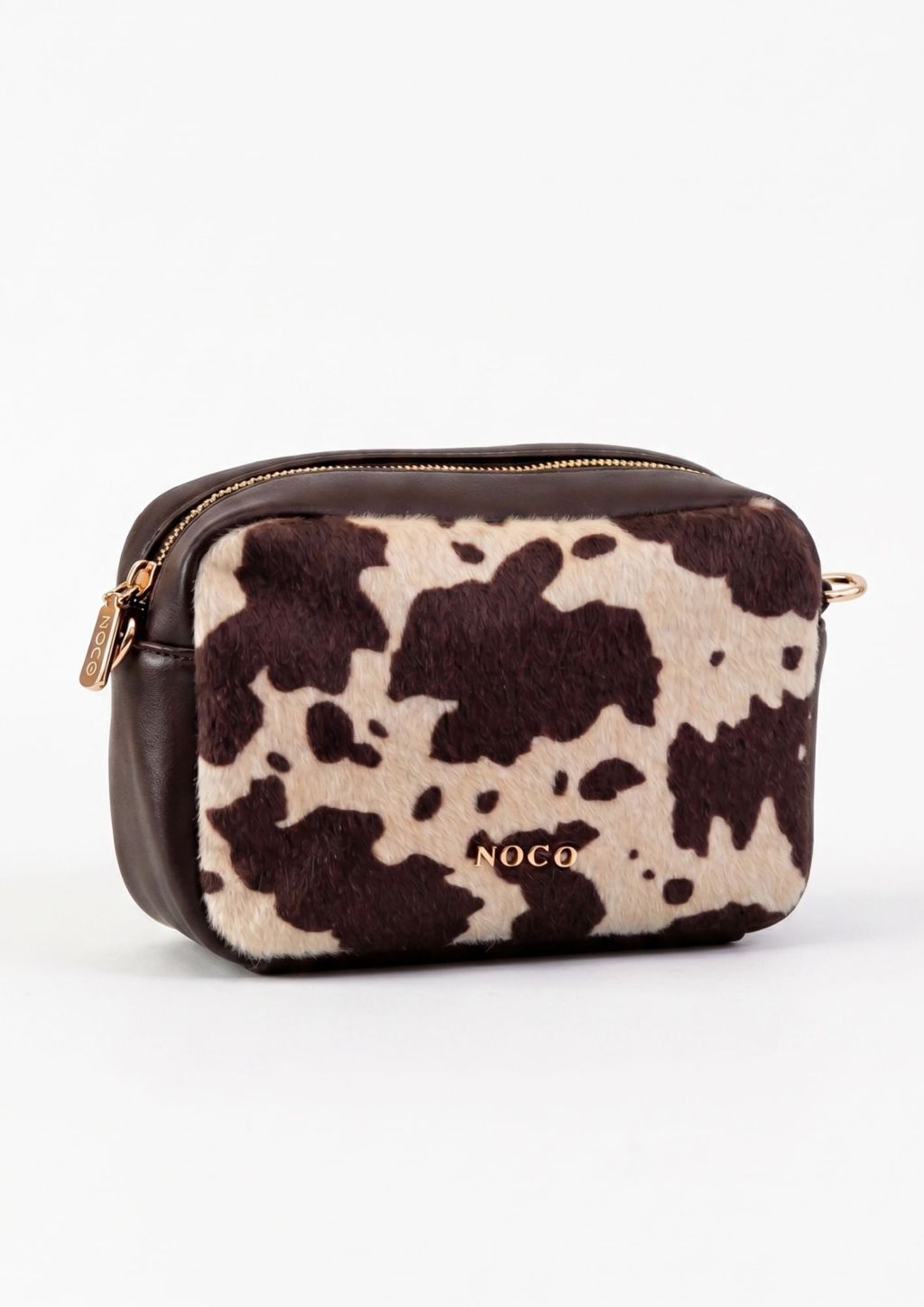 Bolso rectangular estampado vaca NOCO Bandolera pequeña animal print vaca NOCO