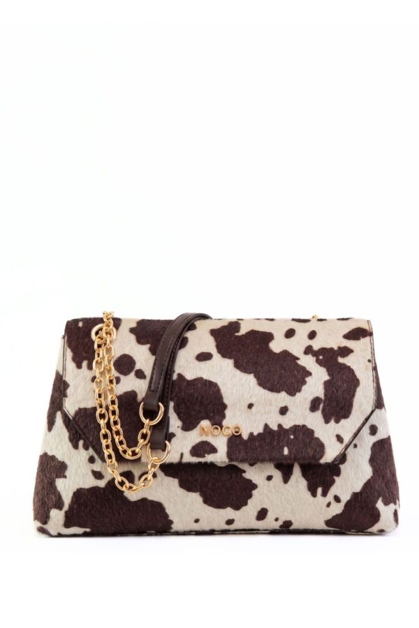 Bandolera efecto pelo de potro elegante animal print vaca