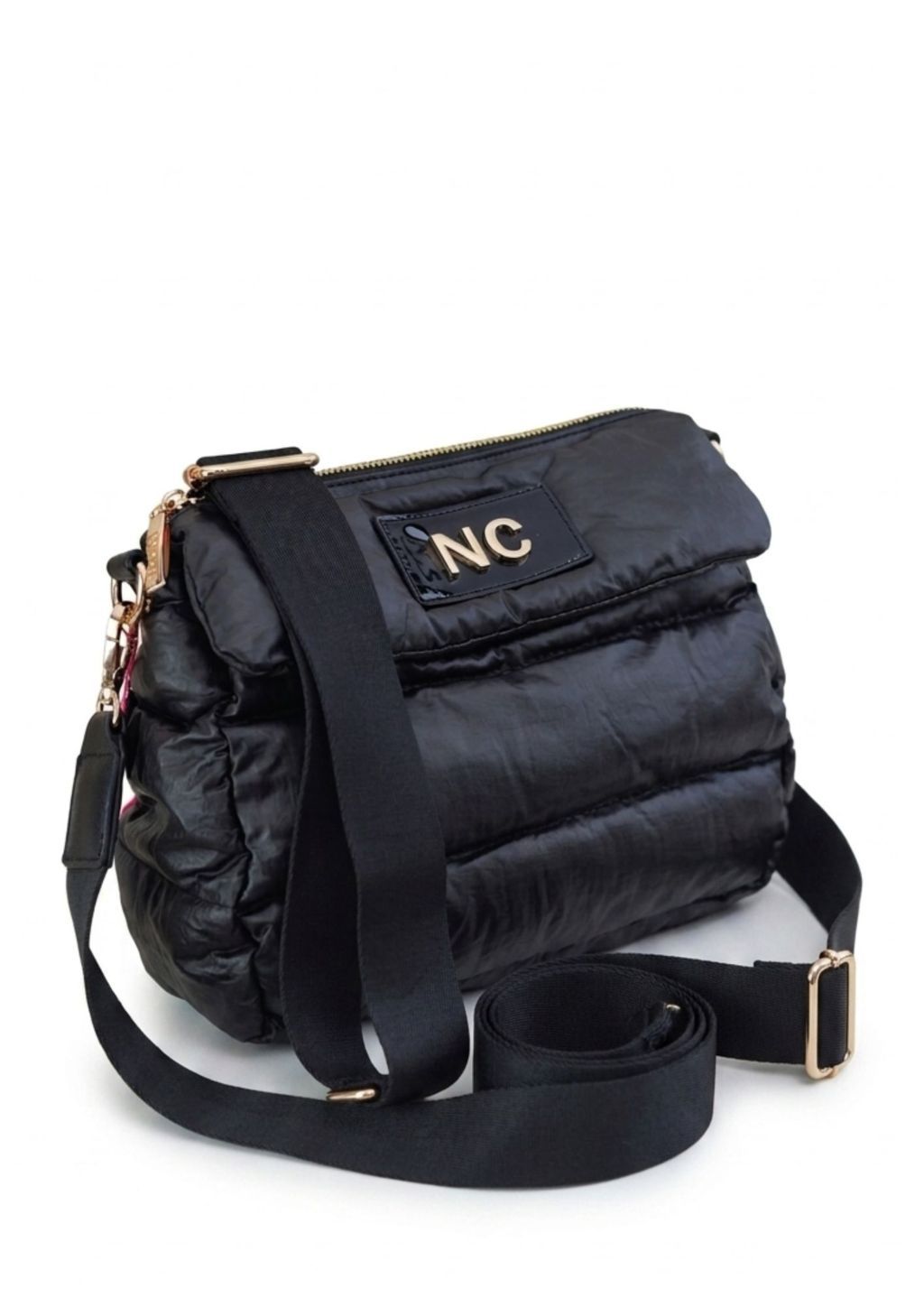 Bolso moderno impermeable para diario negro Vista frontal bandolera ultraligera