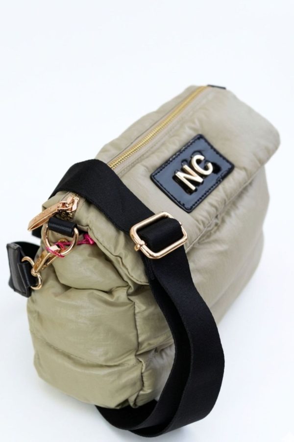 Bandolera acolchada ultraligera para mujer beige