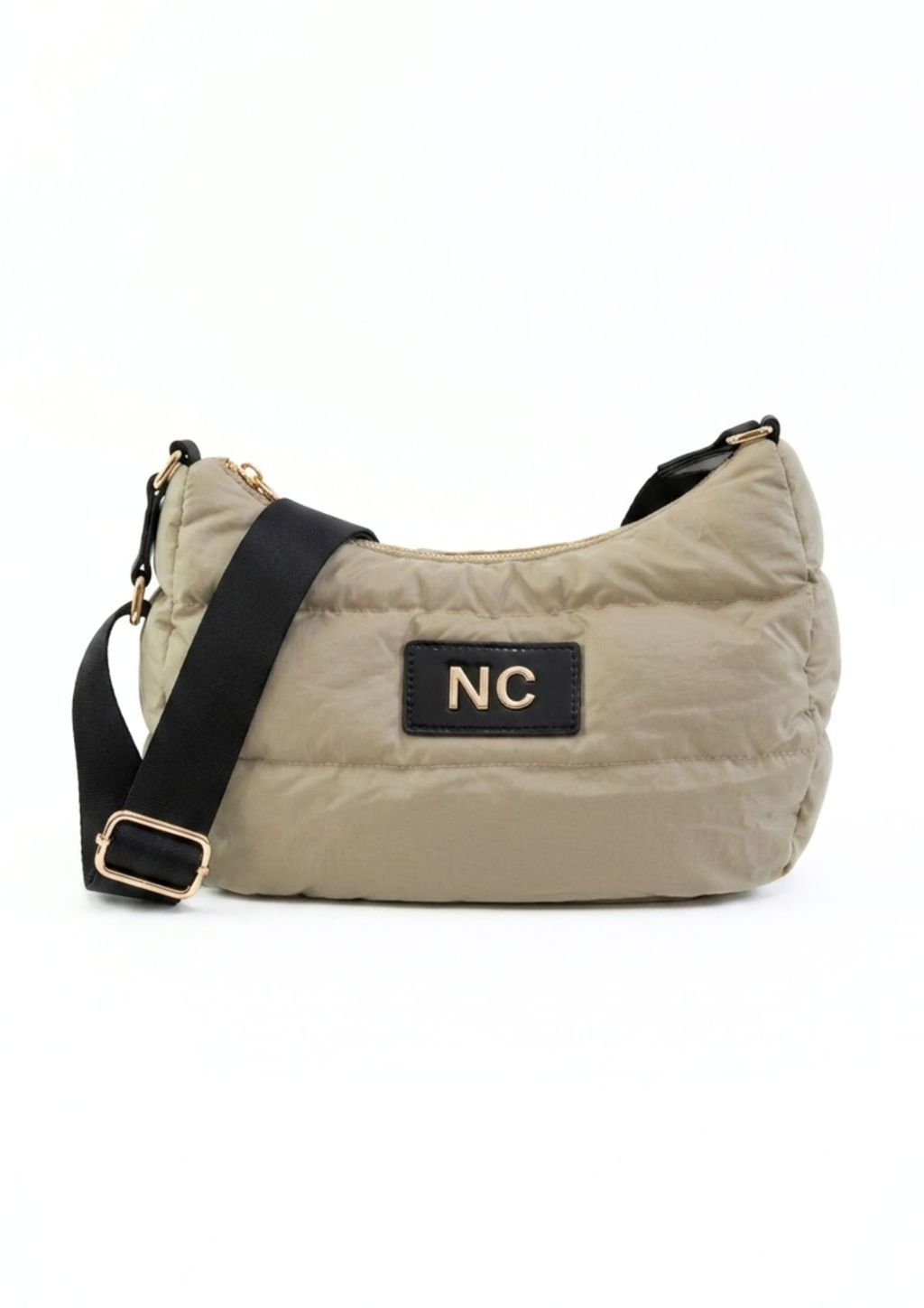 Detalles charol negro bandolera NOCO beige Bolso técnico ovalado ultraligero beige