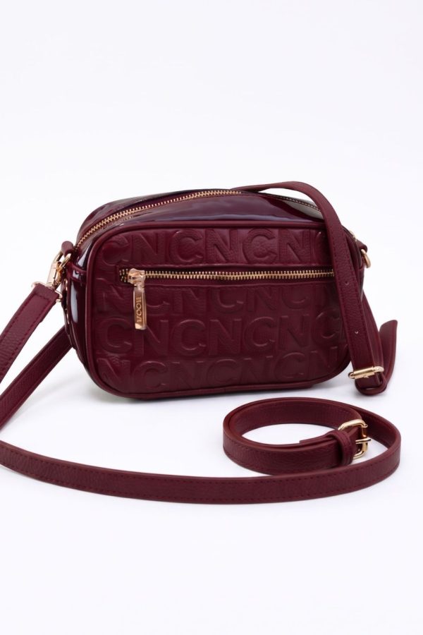 Bolsillo trasero con cremallera bolso granate