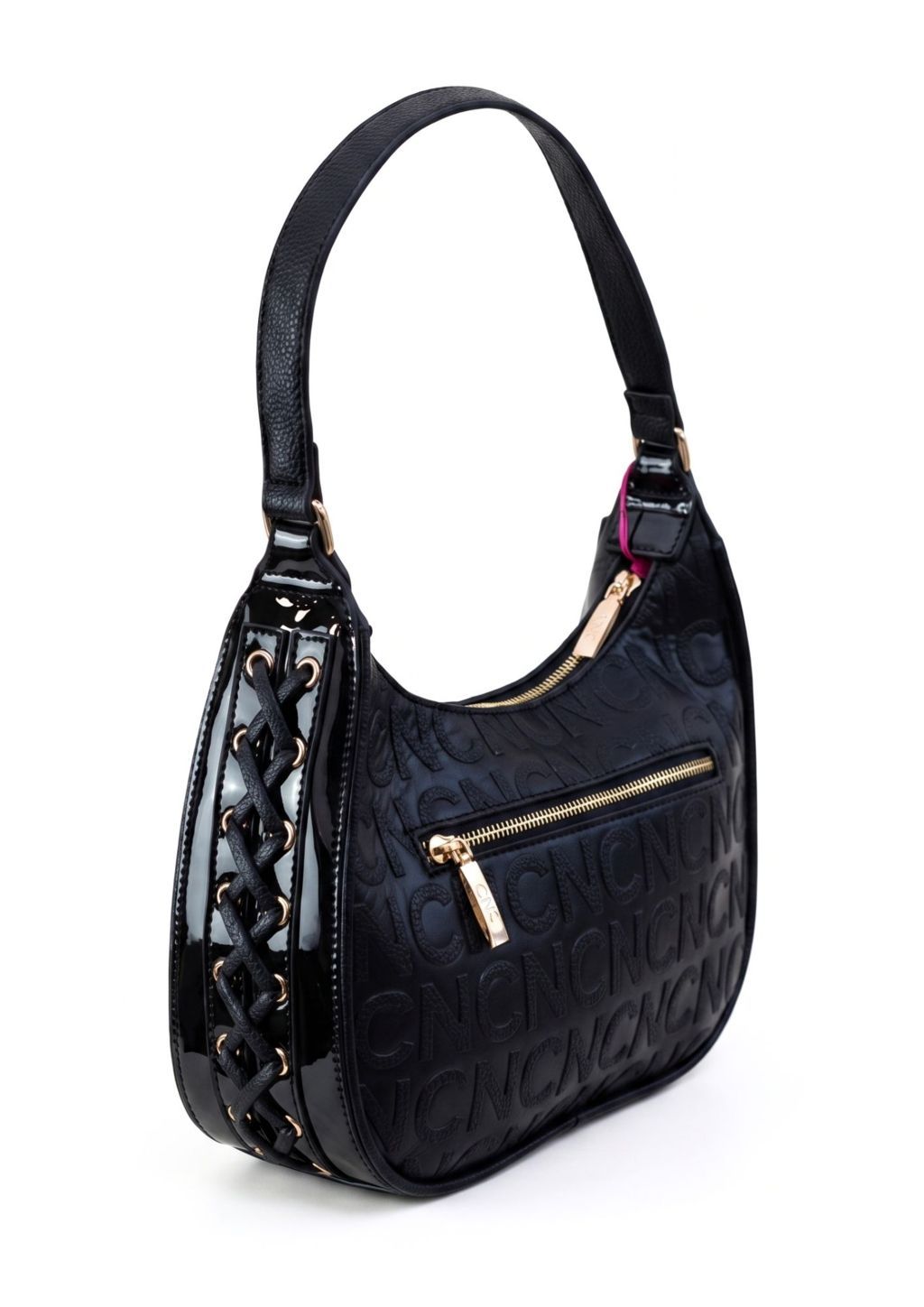 Vista trasera bolso gondola negro NOCO Bolsillo trasero con cremallera bolso NOCO