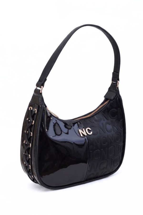 Bolso charol y piel granulada NOCO negro