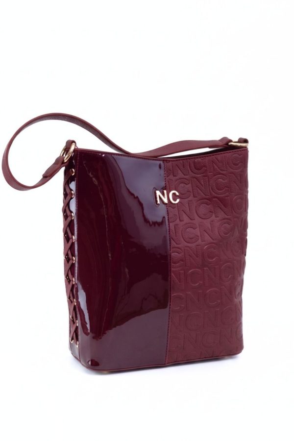 Bolso sofisticado bimaterial NOCO granate
