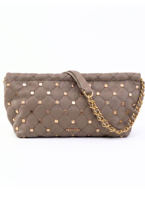 Bolso suave con bordado rombos NOCO beige