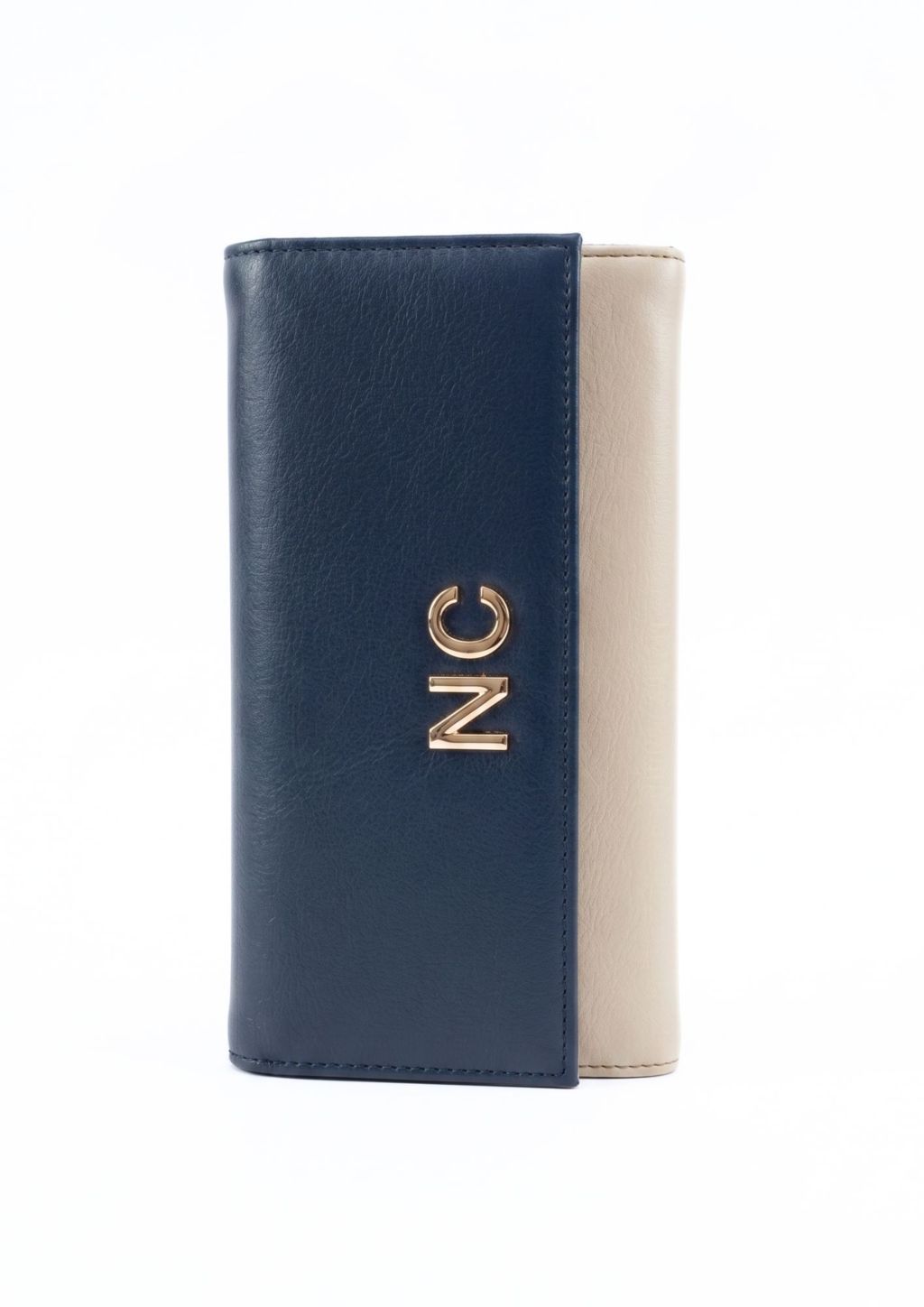 Billetera tricolor para mujer NOCO Monedero chocolate beige y azul