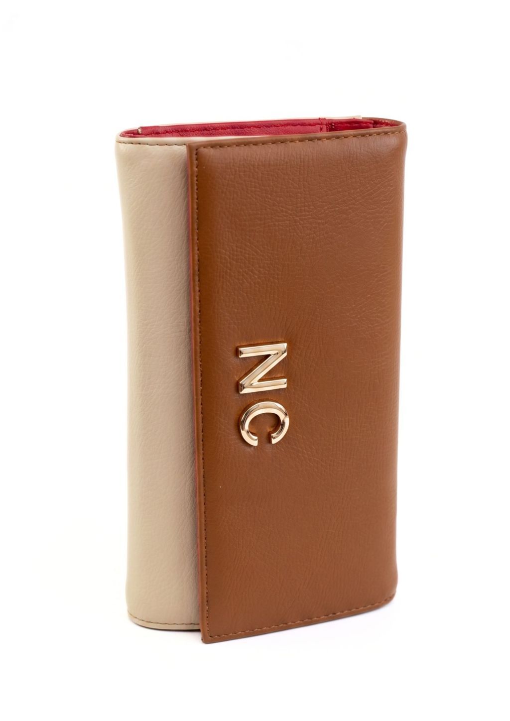 Diseño elegante billetera NOCO camel Monedero beige camel y rojo NOCO