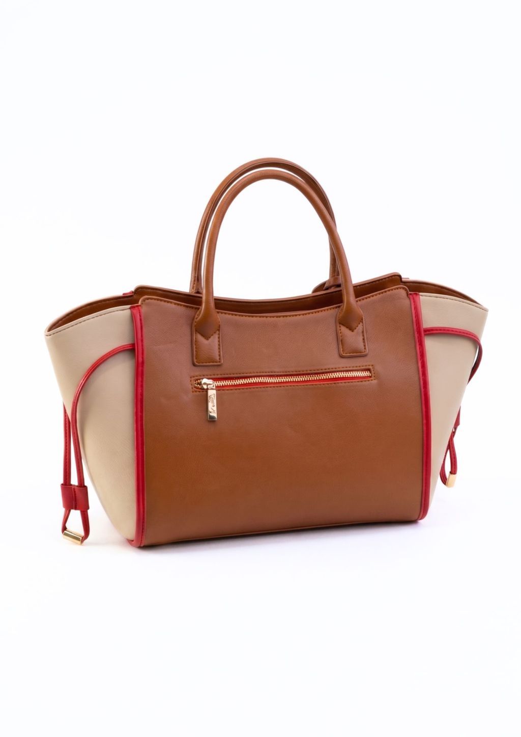 Bolso amplio y elegante mujer Bolso beige camel y rojo elegante