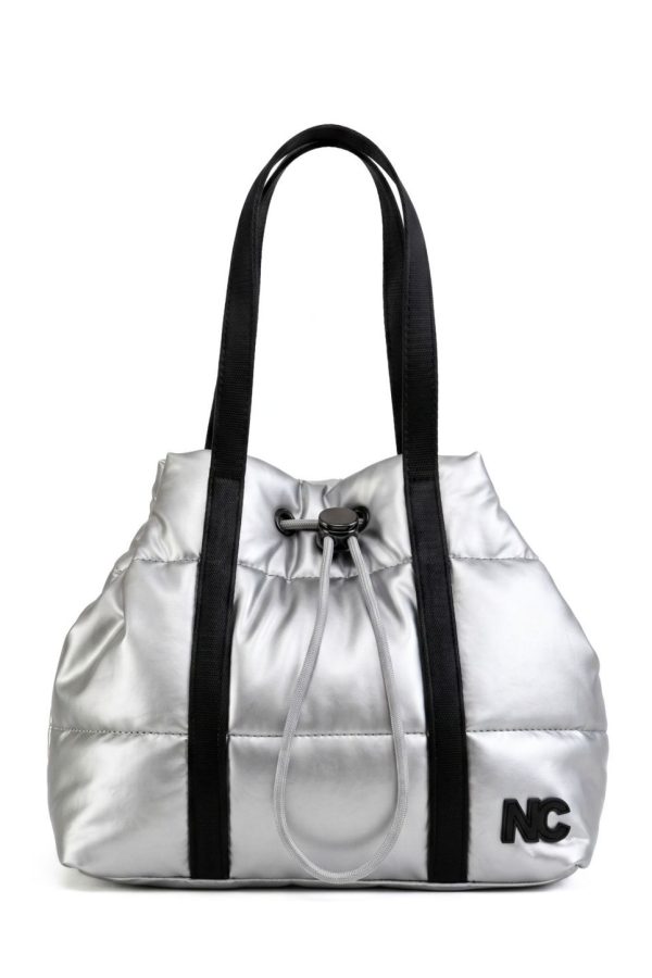 Bolso bombonera sport para mujer plata