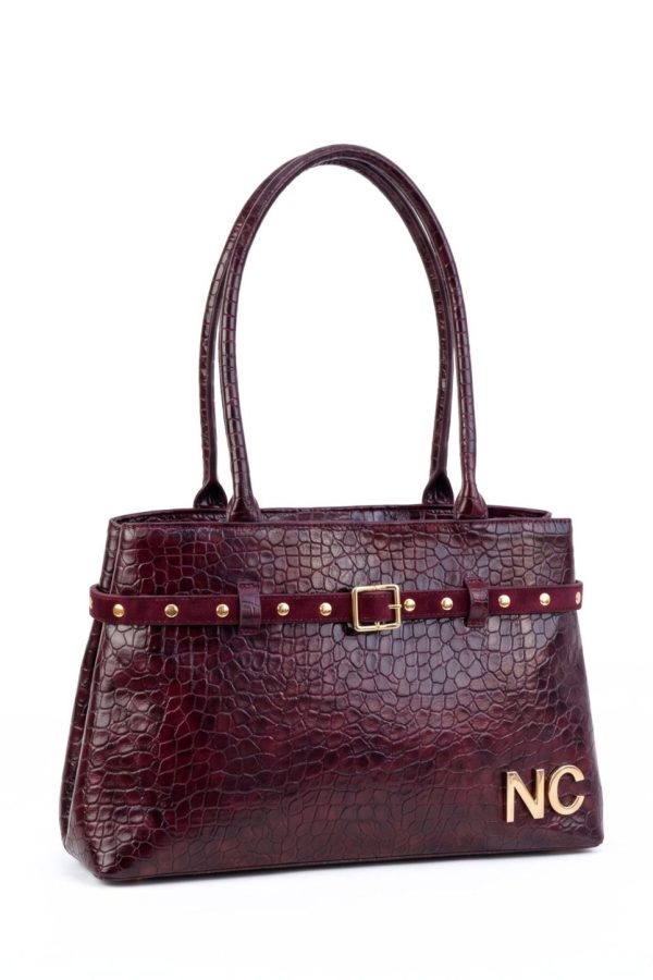 Shoulder bag efecto cocodrilo mate